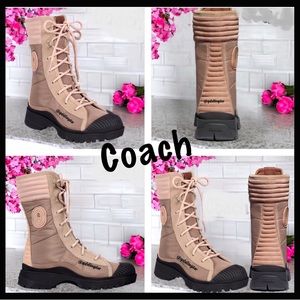 COACH Sidney Suede Nylon Combat Boots